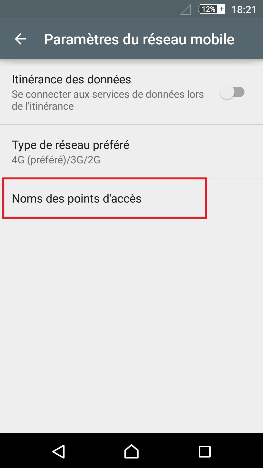 internet Sony android 5 . 1 nom des points d'acces selection