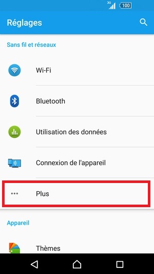 internet Sony android 5 . 1 parametre plus