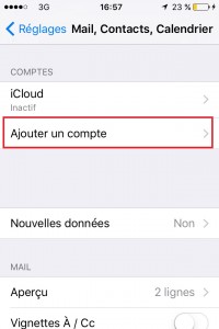 iPhone IOS 9 reglages mail ajouter un compte