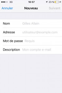 iPhone IOS 9 reglages mail ajouter un compte 3