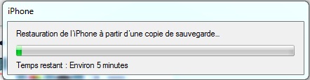 iTunes restauration en cours 3