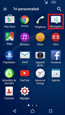 SMS Sony android 5 . 1 messagerie 2