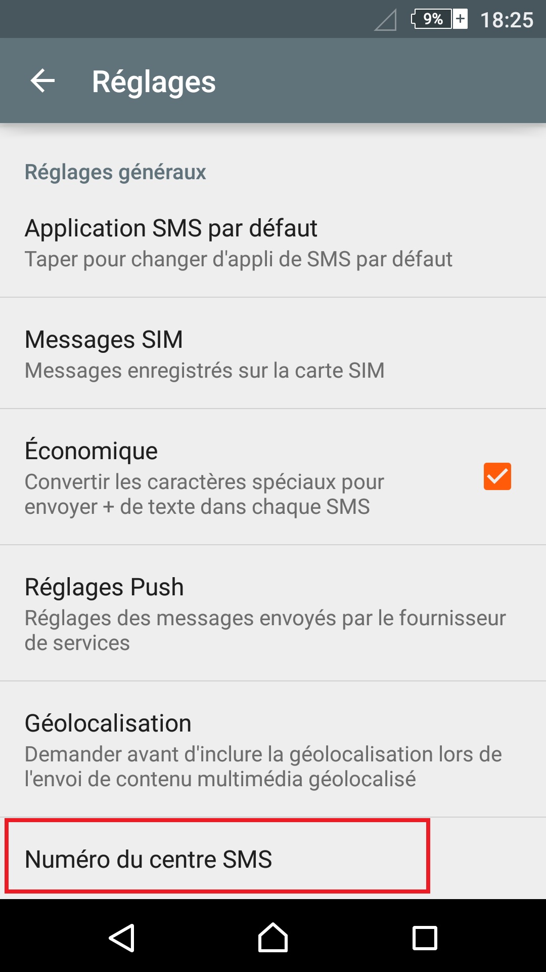 SMS Sony android 5 . 1 message centre de messagerie