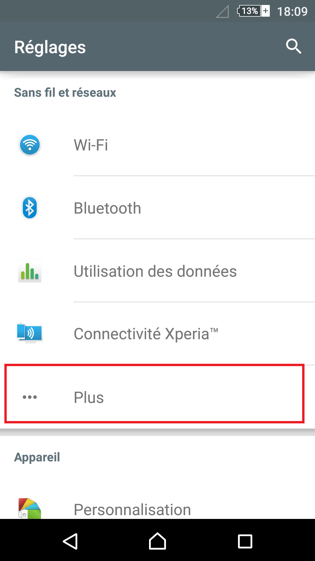 internet Sony android 5 . 1 reglages plus