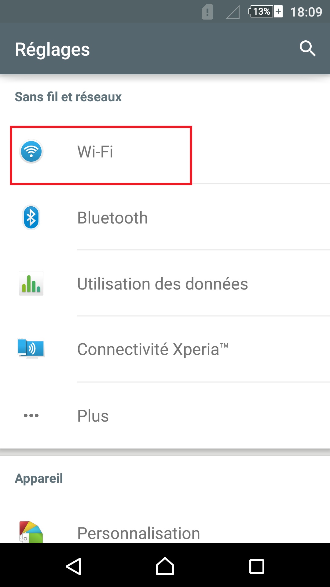 internet Sony android 5 . 1 reglages Wifi