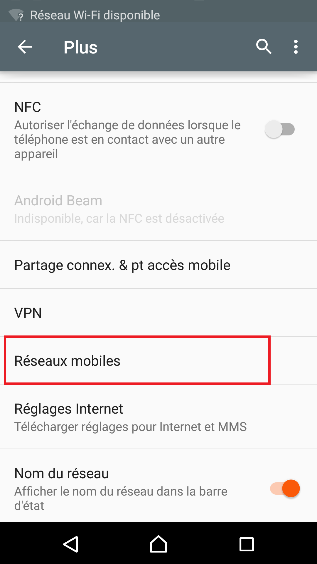 internet Sony android 5 . 1 reglages reseaux mobiles