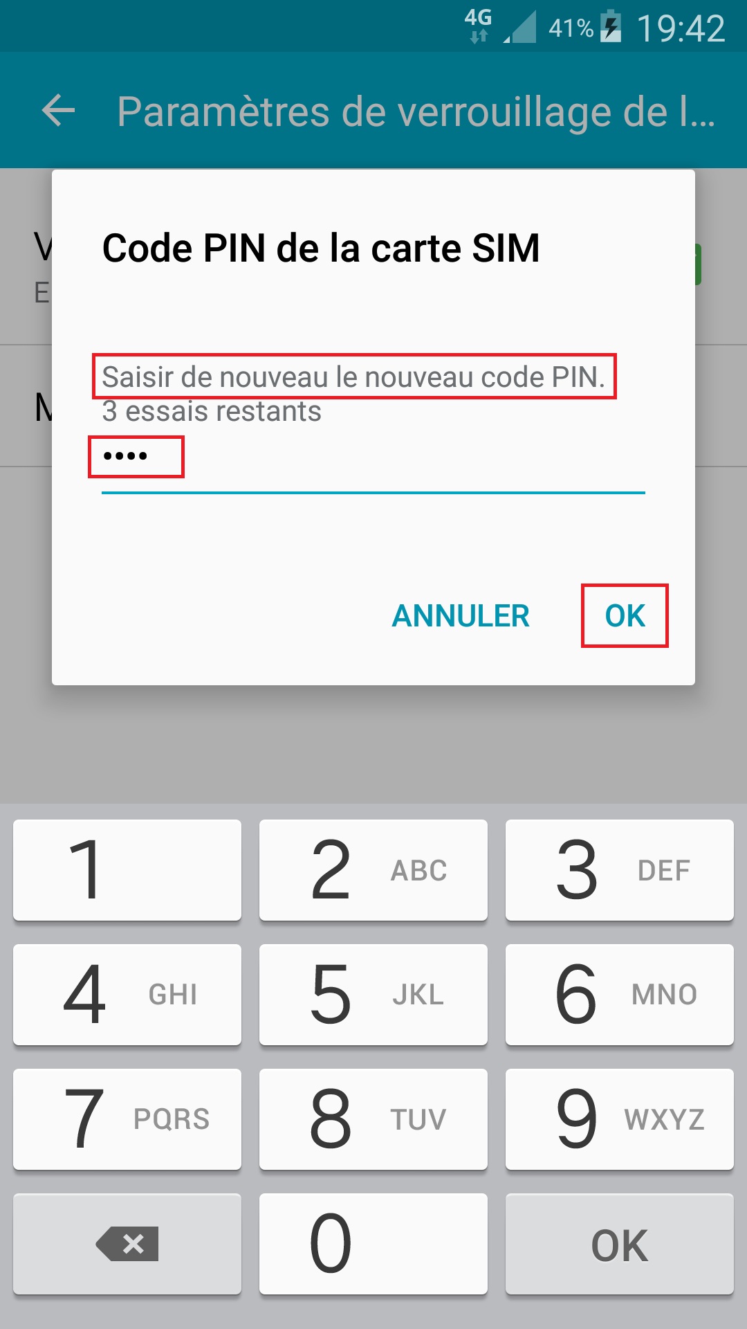 contact code pin ecran verrouillage Samsung android 5 code pin confimer