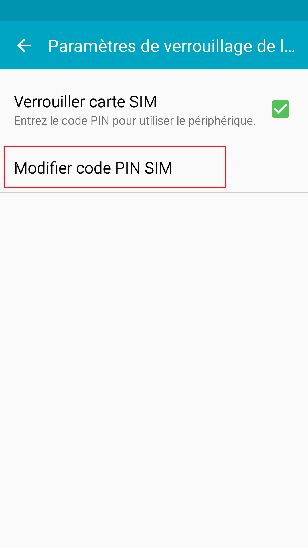 contact code pin ecran verrouillage Samsung android 5 code pin