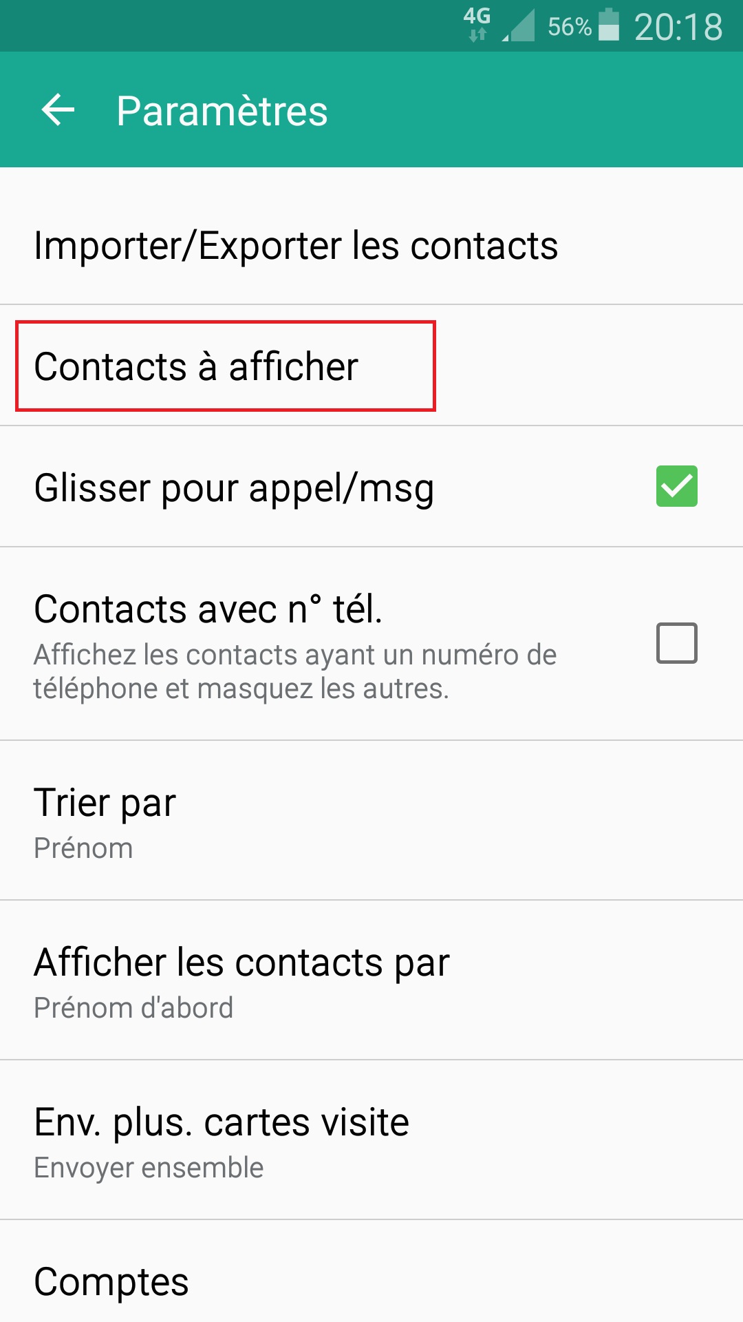 contact code pin ecran verrouillage Samsung android 5 contact afficher