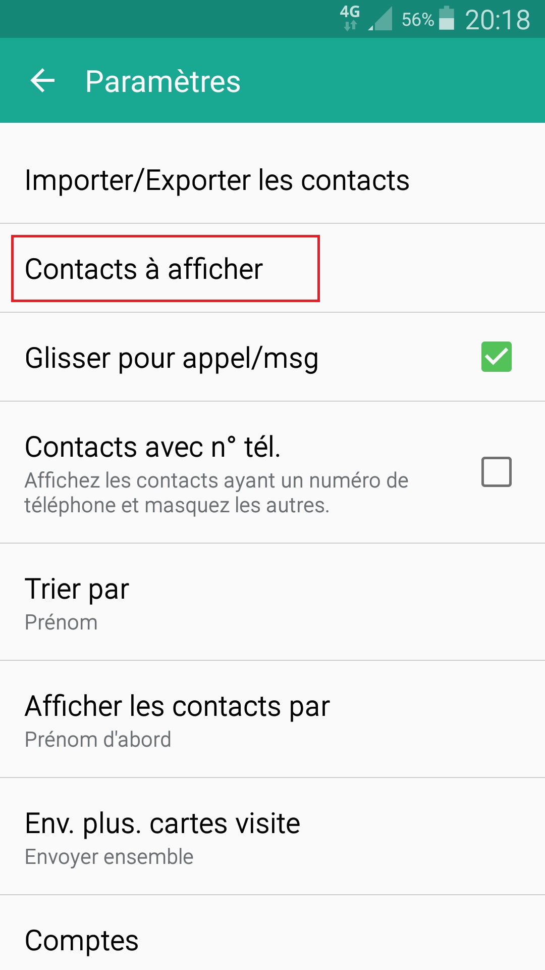 contact code pin écran verrouillage Samsung android 5 contact afficher