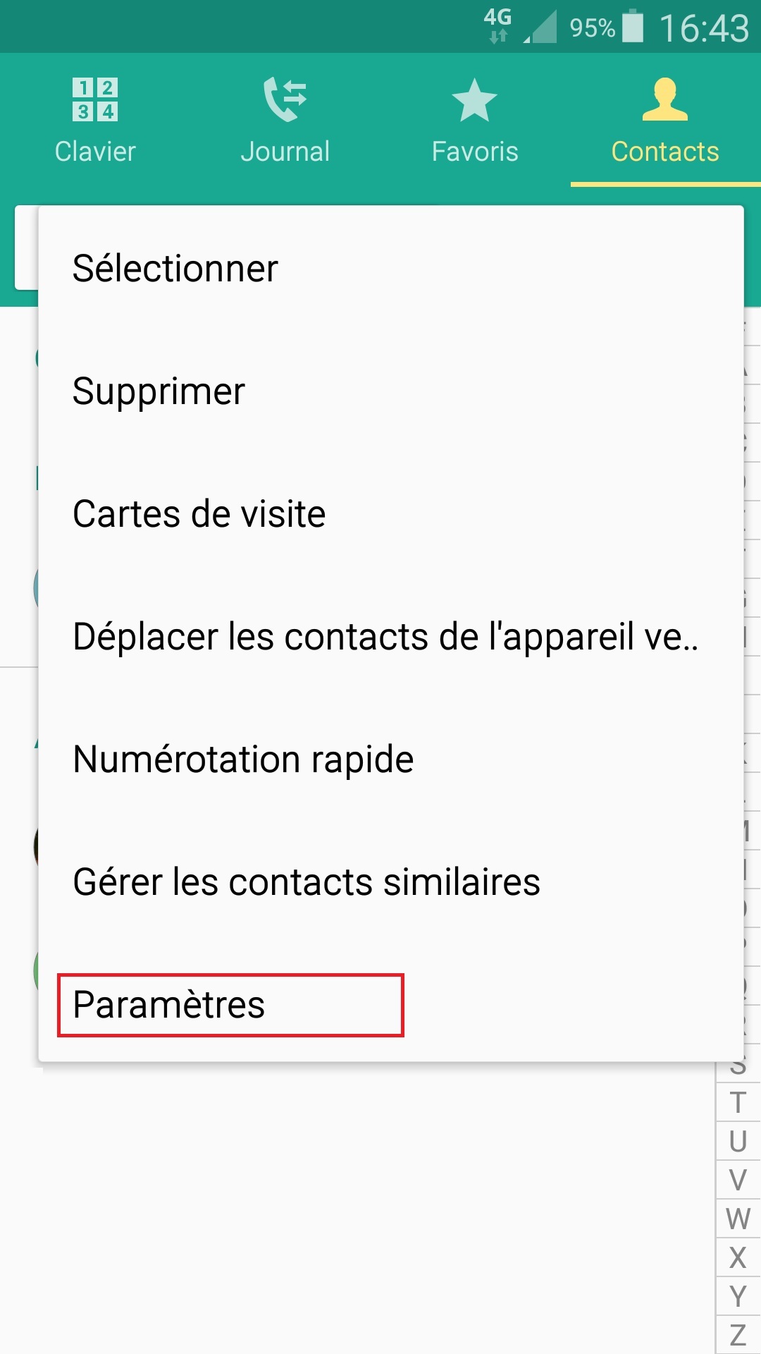 contact code pin ecran verrouillage Samsung android 5 contact parametre