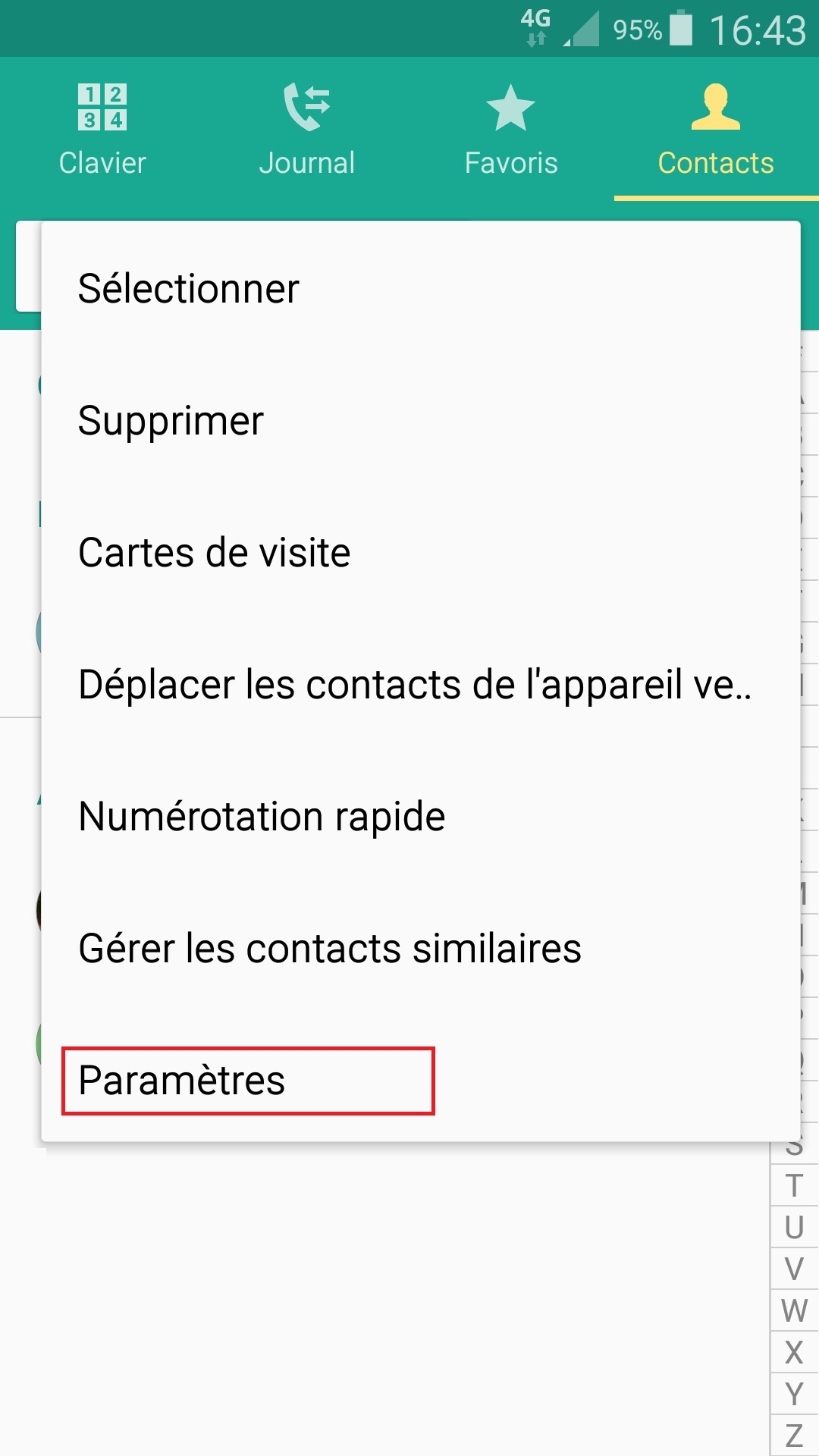 contact code pin écran verrouillage Samsung android 5 contact paramètre