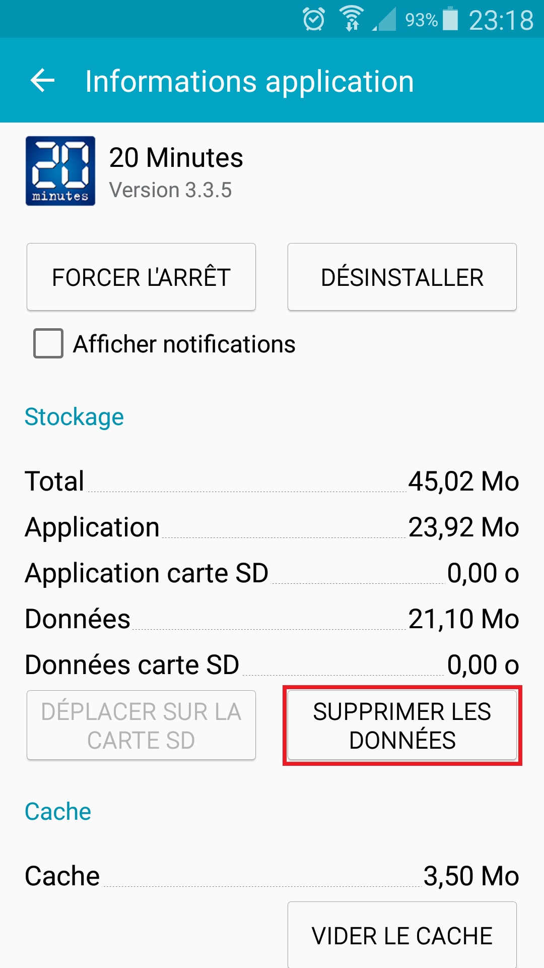 Applications Samsung android 5 application effacer les données