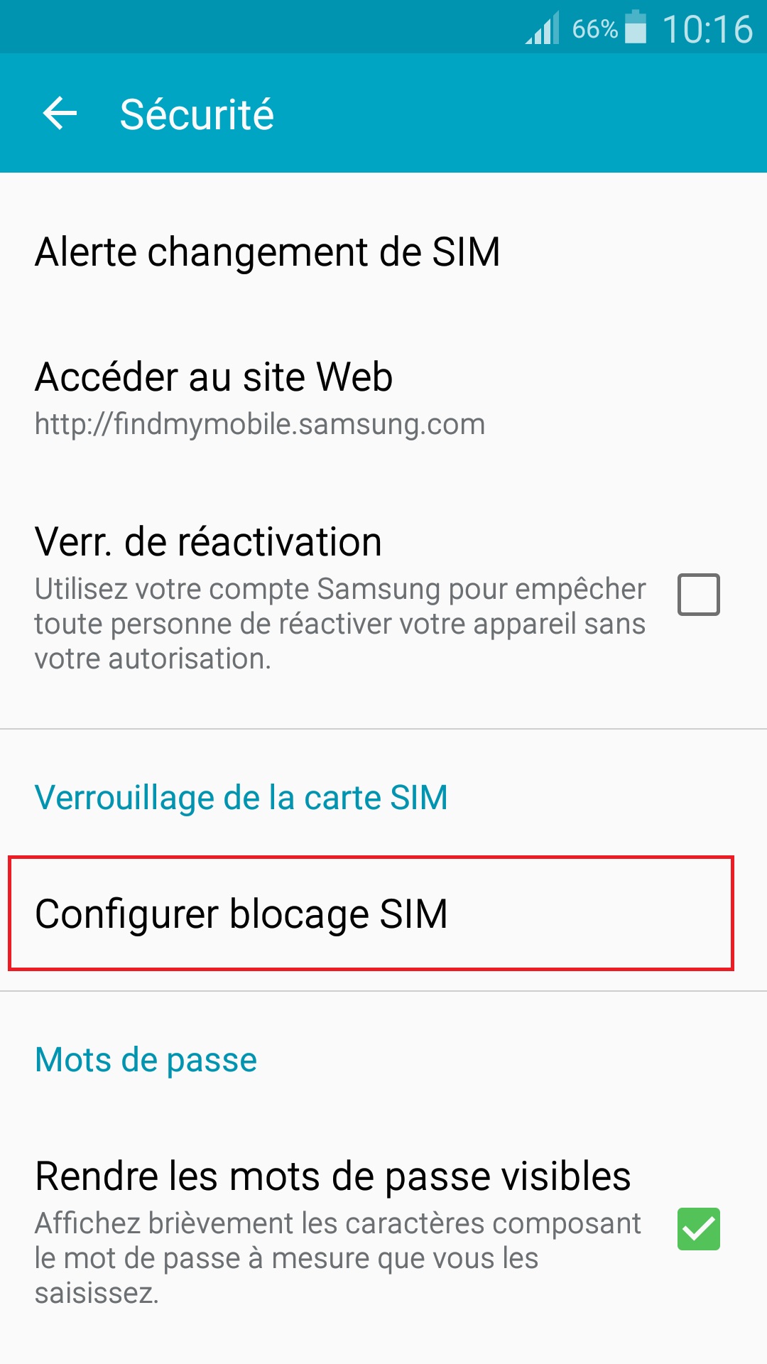 contact code pin ecran verrouillage Samsung android 5 blocage sim
