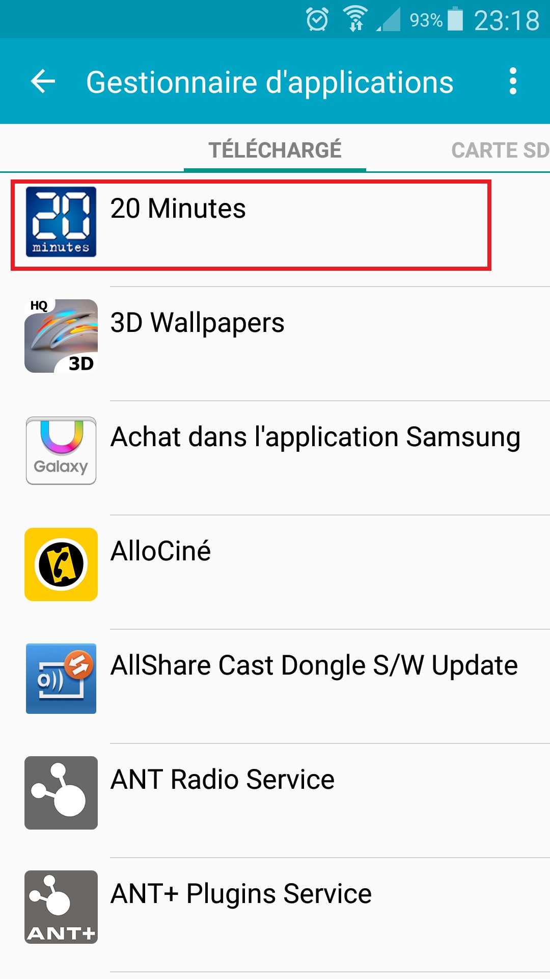 Applications Samsung android 5 gestionnaire application