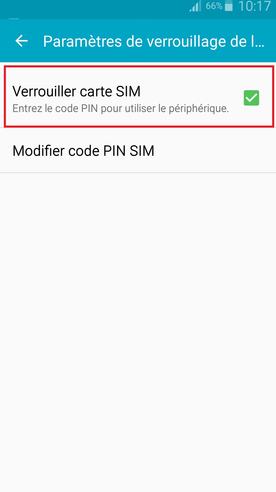 contact code pin ecran verrouillage Samsung android 5 verrouiller carte sim
