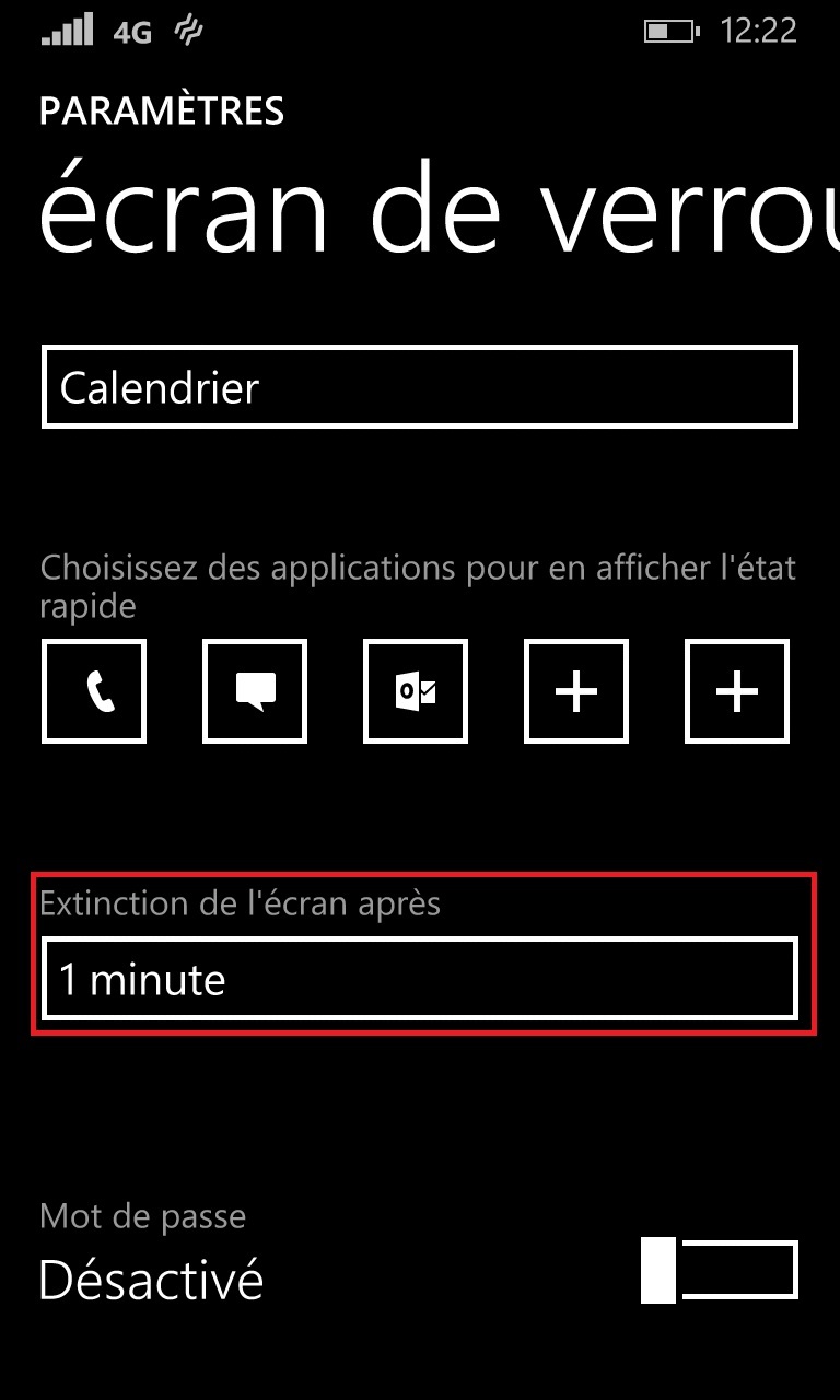 contact code pin ecran verrouillage Lumia windows 8.1 ecran de verrouillage mise en veille