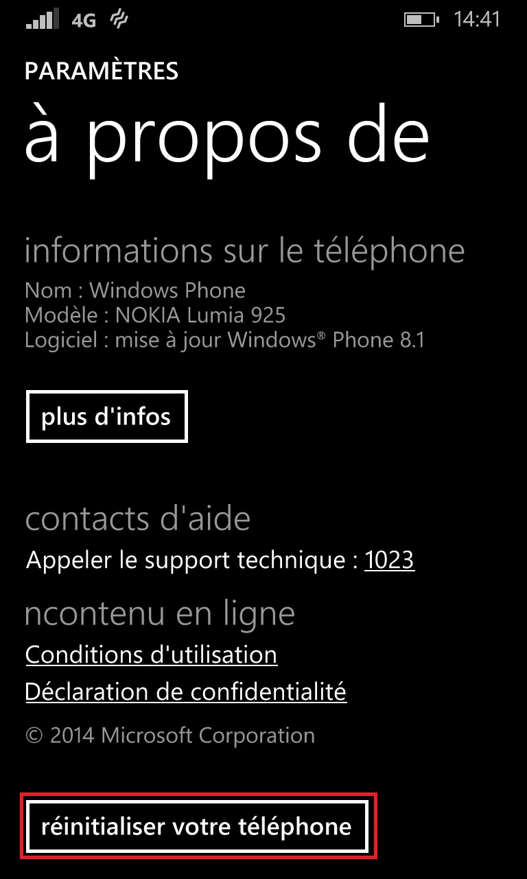 Sauvegarder restaurer mettre à jour son Lumia windows 8.1 maj reini