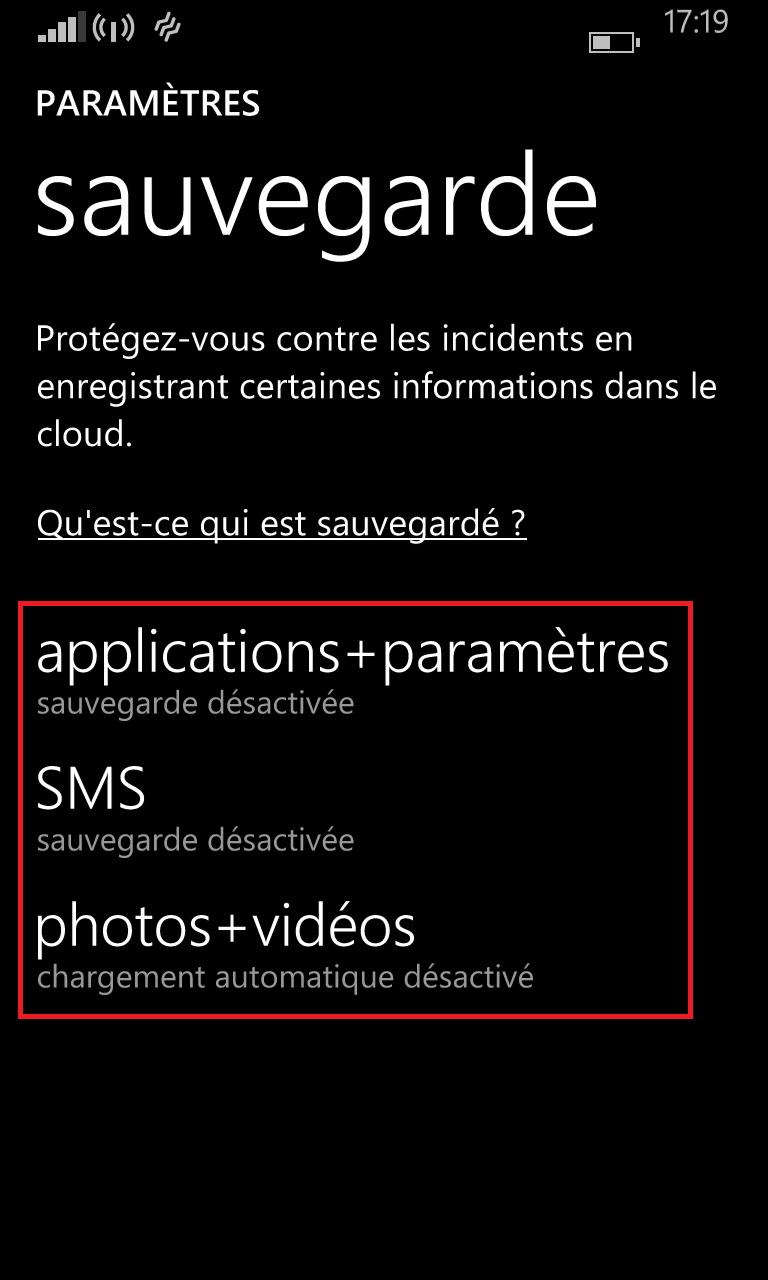Sauvegarder restaurer mettre à jour son Lumia windows 8.1 sauvegarde
