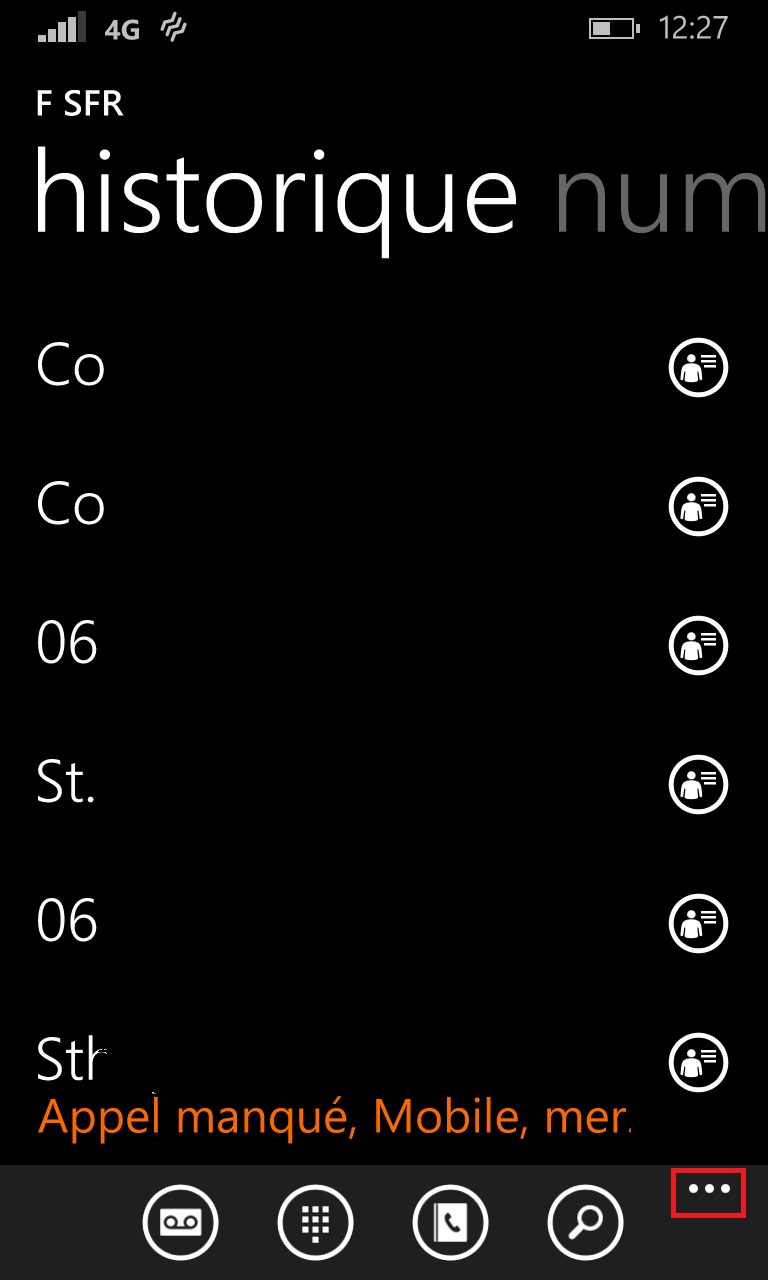 contact code pin ecran verrouillage Lumia windows 8.1 télephone 3 points
