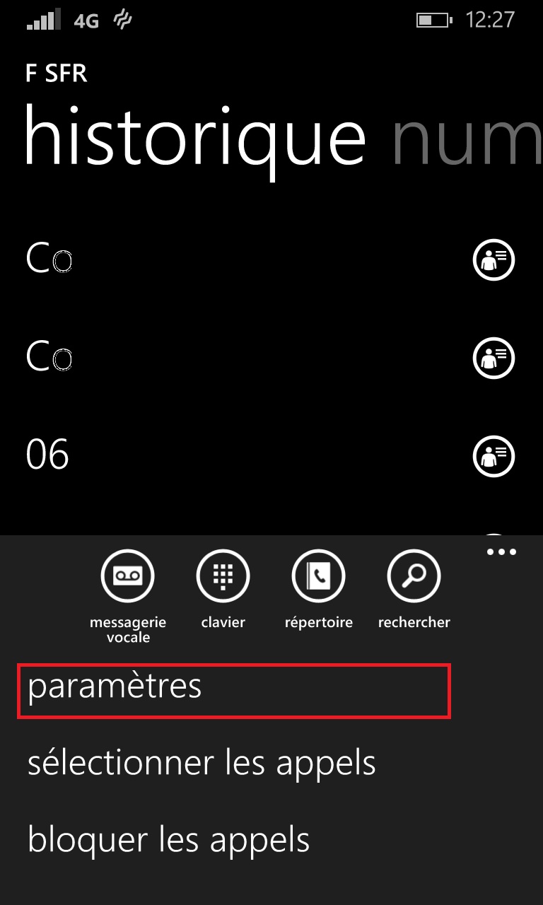 contact code pin ecran verrouillage Lumia windows 8.1 télephone parametre