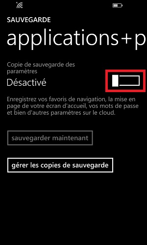 Sauvegarder restaurer mettre à jour son Lumia windows 8.1 activé