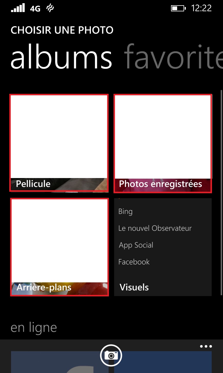 Personnalisation Lumia 8.1 arriere plan photo modifier
