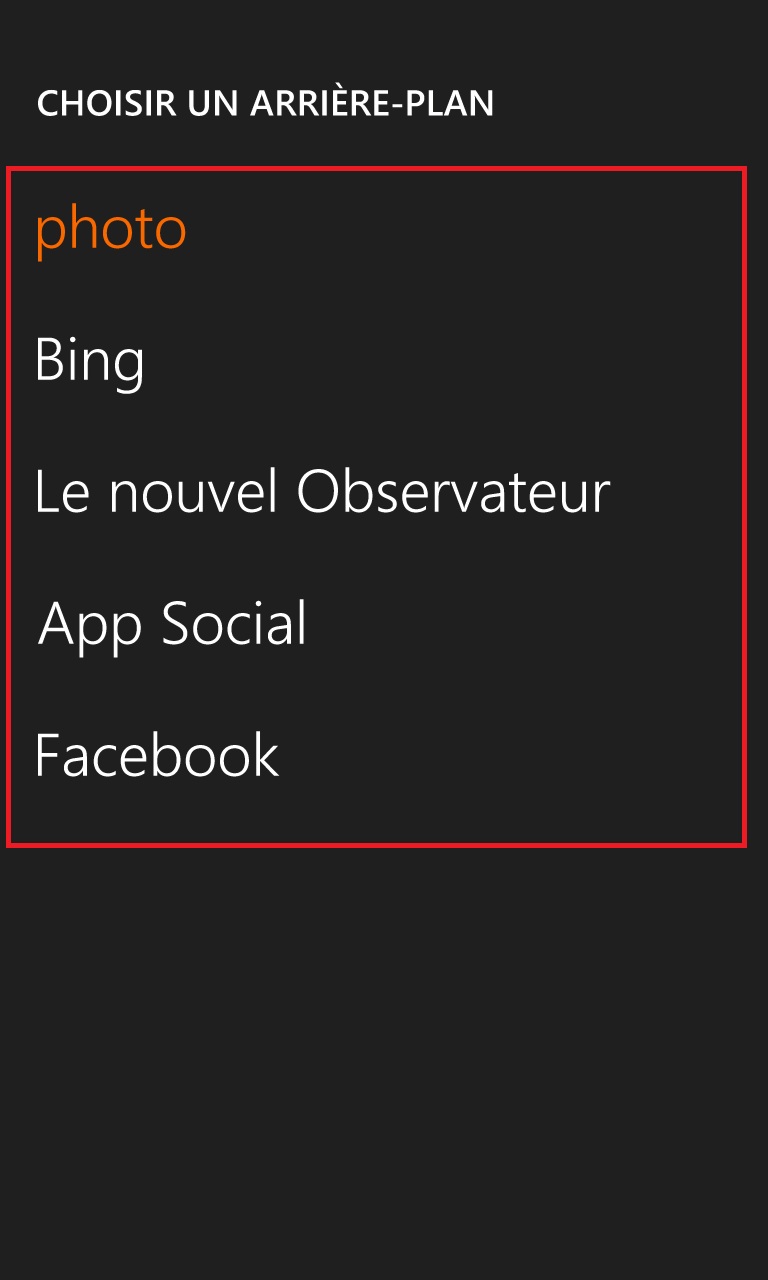 Personnalisation Lumia 8.1 ecran de verrouillage photo arriere