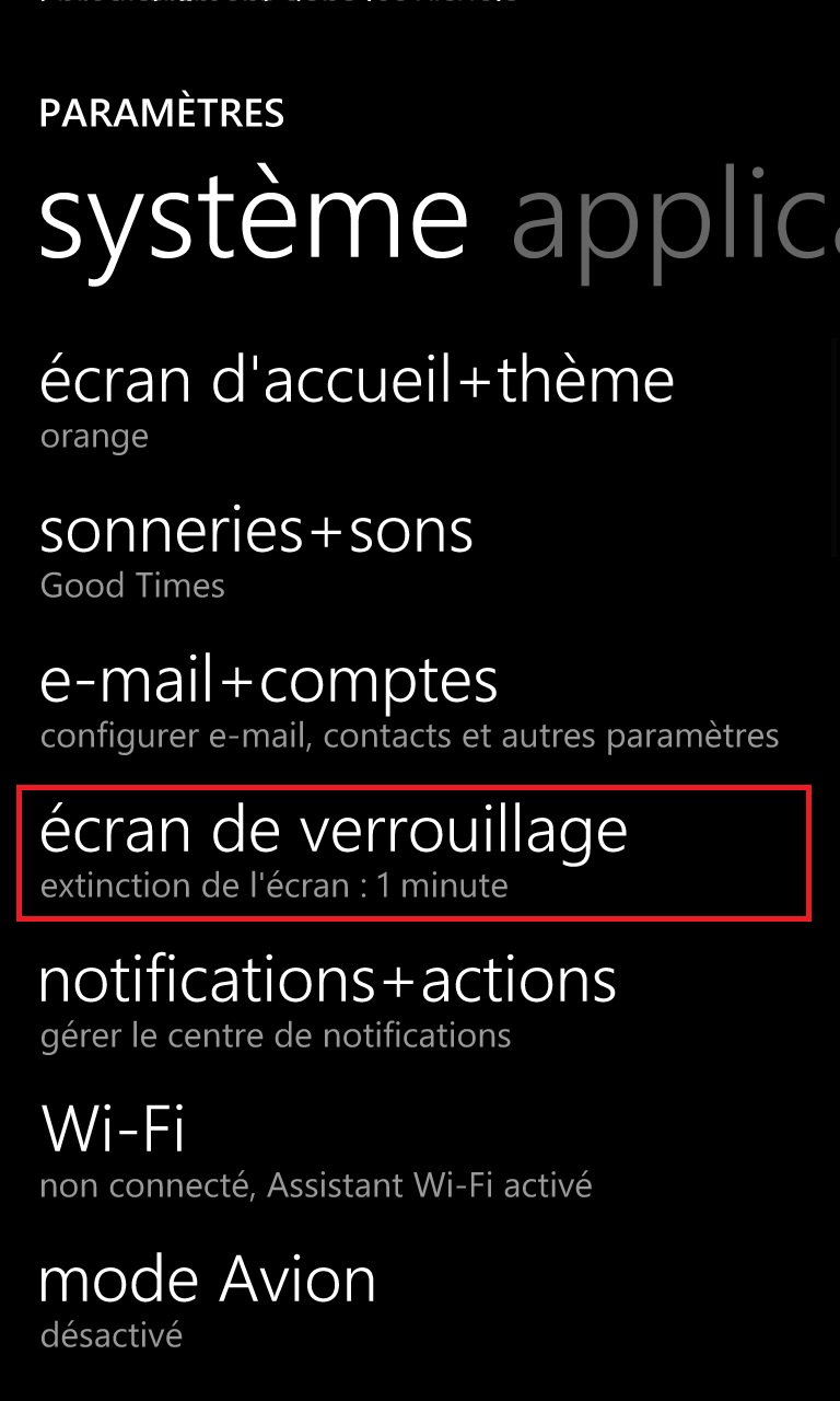 Personnalisation Lumia 8.1 ecran de verrouillage