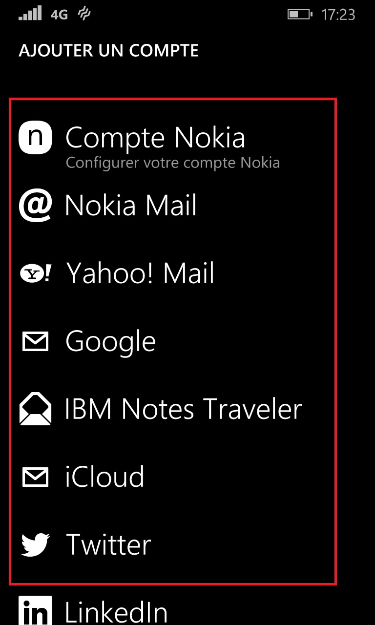 mail Lumia windows 8.1 email selection
