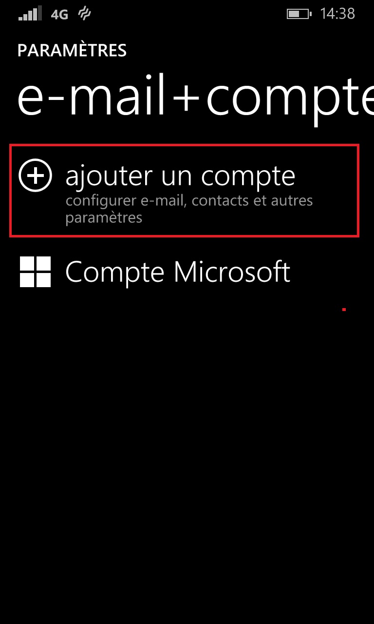 email Lumia windows 8.1 ajouter compte