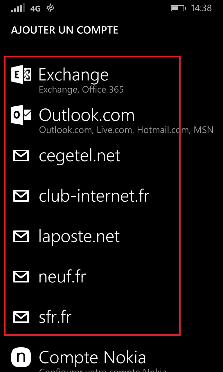 mail Lumia windows 8.1 mail selection comptes