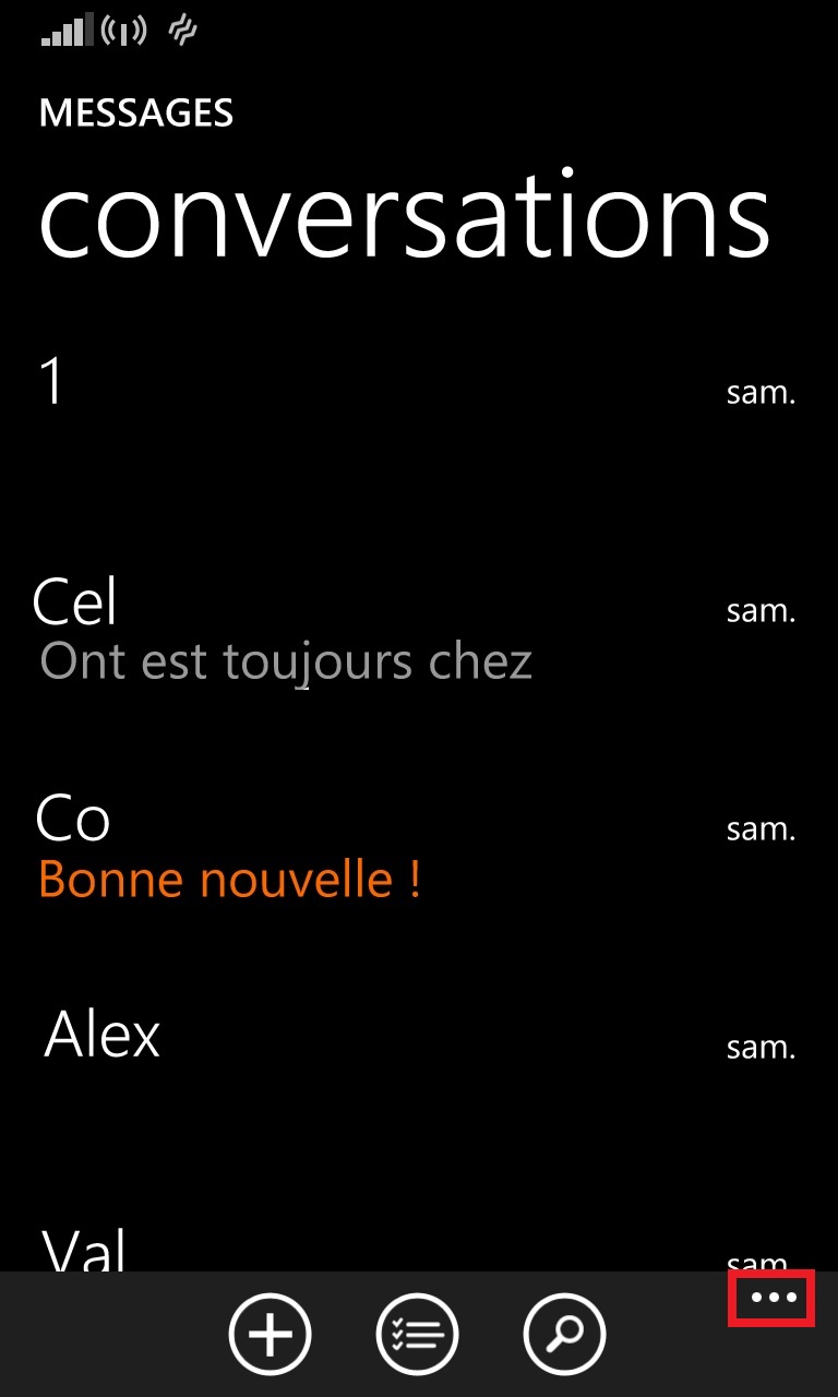 SMS Lumia windows 8.1 messages 3 points