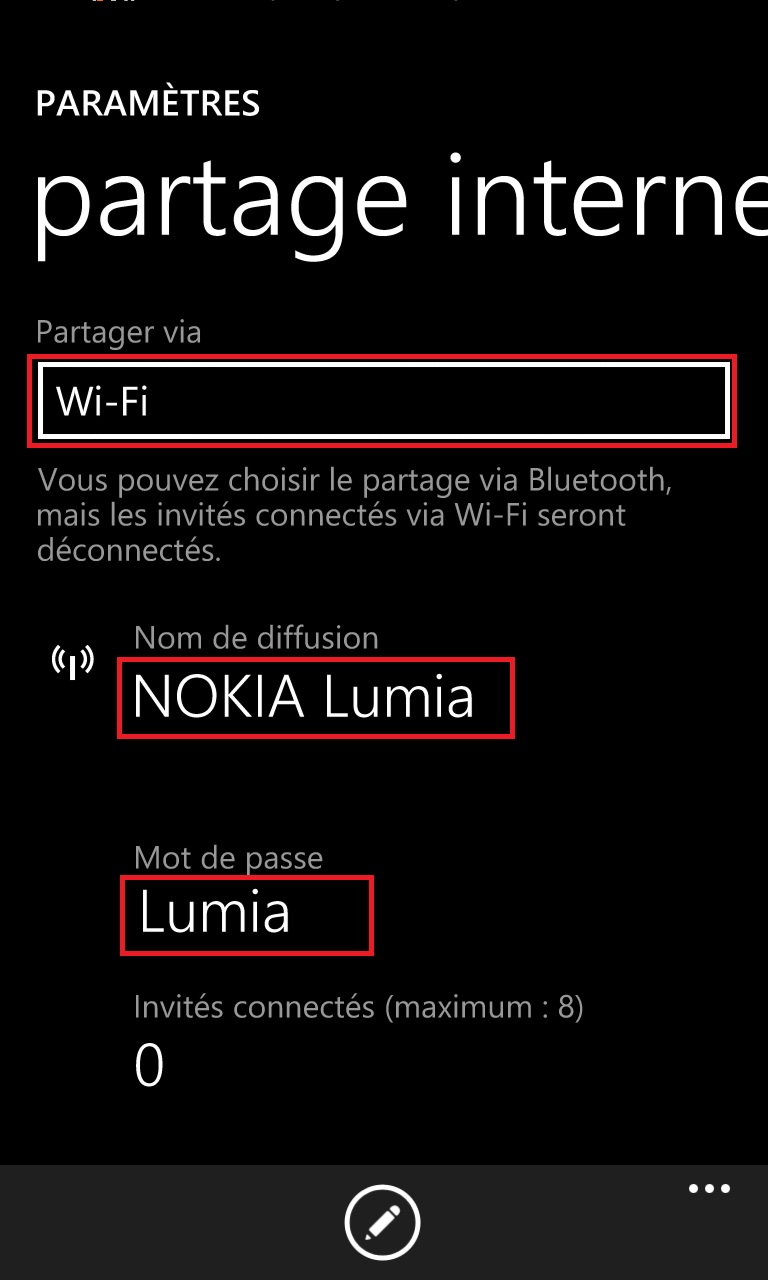 Internet Lumia windows 8.1 partage internet 2