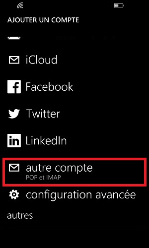 mail Lumia windows 8.1 autre compte