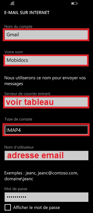 mail Lumia windows 8.1 configuration mail manuel