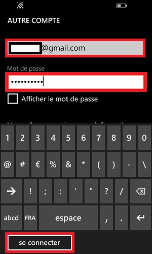 mail Lumia windows 8.1 email mot de passe