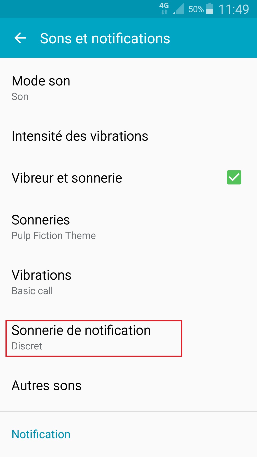 Personnaliser Samsung thème sonnerie fond d'écran aide notif