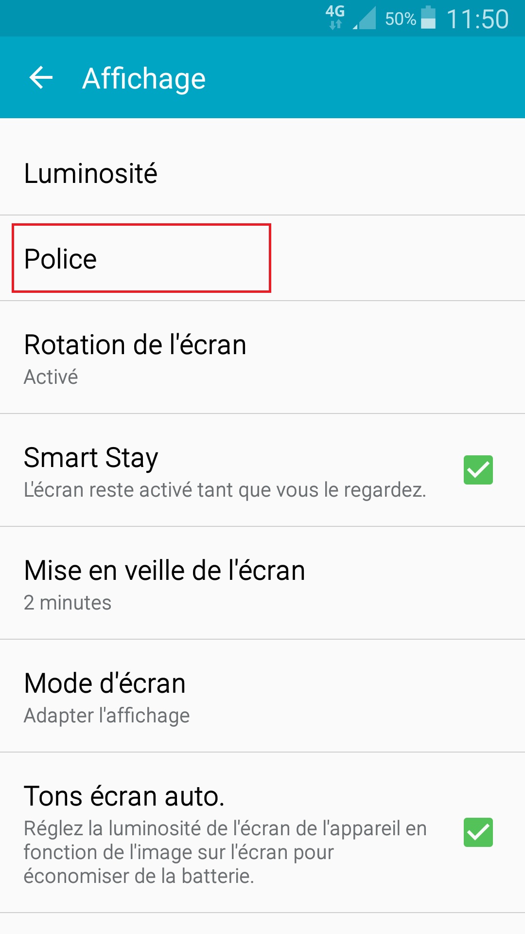 Personnaliser Samsung thème sonnerie fond d'écran aide police