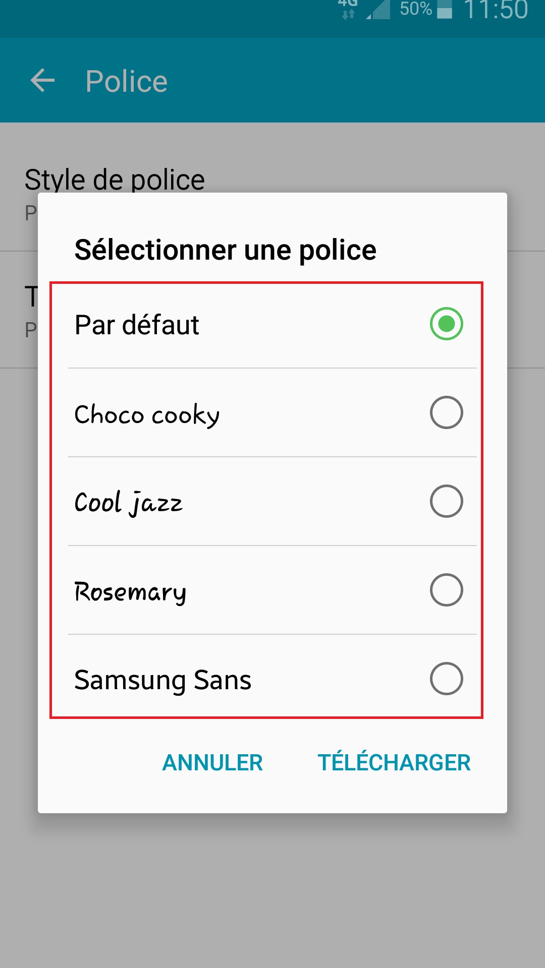 Personnaliser Samsung thème sonnerie fond d'écran style de police 2