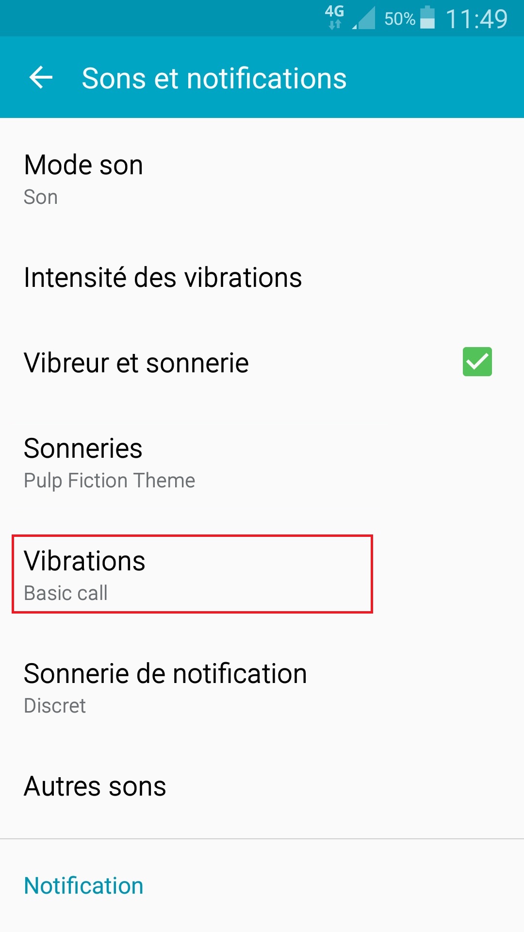 Personnaliser Samsung thème sonnerie fond d'écran aide vibration