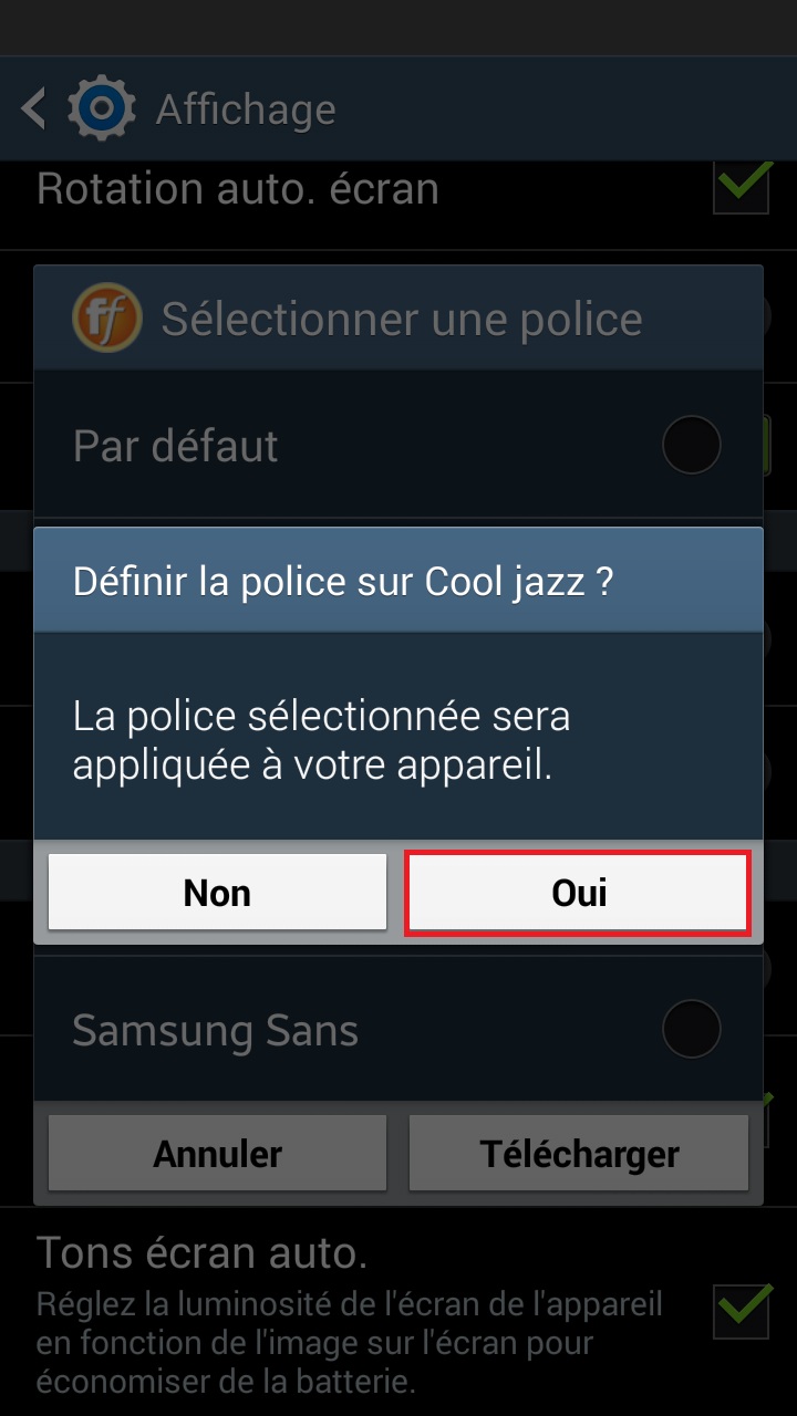 Personnaliser Samsung thème sonnerie fond d'écran police 3