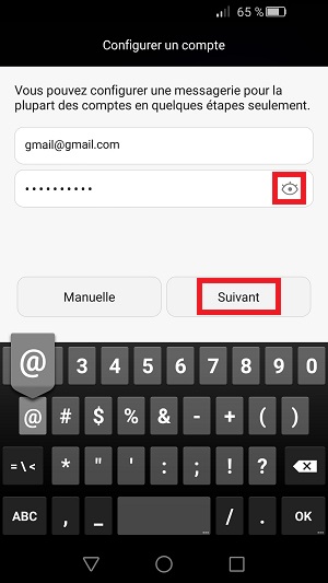 mail Huawei android 5 configuration email