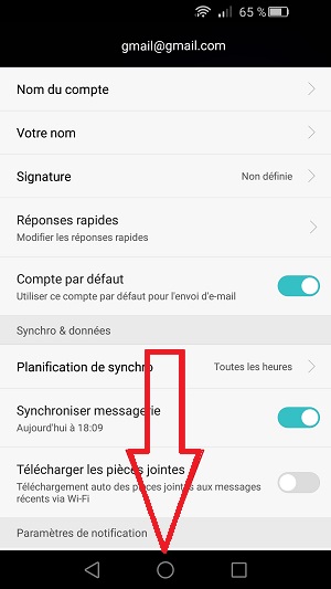 mail Huawei android 5 supprimer compte email