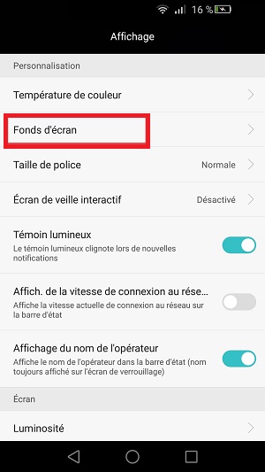 Personnaliser Huawei thème sonnerie fond d'écran