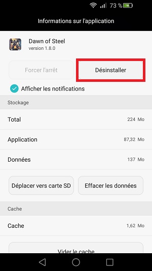 Applications Huawei desintaller application