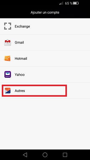 mail Huawei android 5 configuration email
