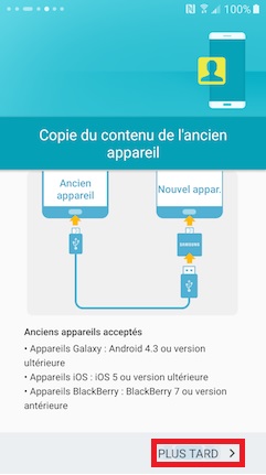Activation Samsung (android 6.0) transfert 18