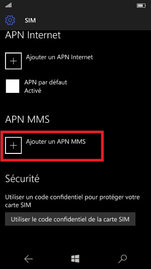 MMS Lumia Windows 10 APN MMS ajouter APN