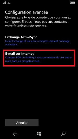email Lumia windows 10 E-mail sur internet